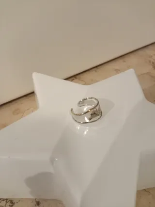 Anello a fascia argento e oro con smalti