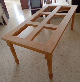 Mesa comedor rustica madera maciza para cristales
