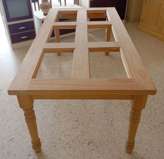 Mesa comedor rustica madera maciza para cristales