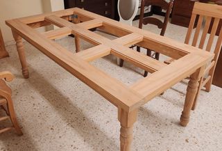 Mesa comedor rustica madera maciza para cristales