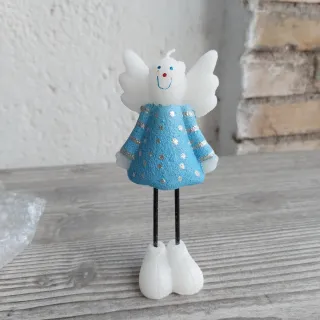 Candela Angelo Natale Blu Glitter