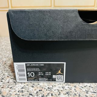 Jordan 1 Mid Scarpe Uomo Nero Rosso