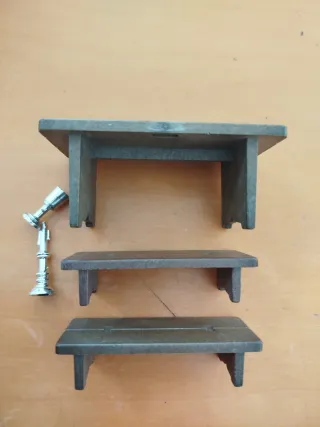 Playmobil Lote Medieval Mesa Asiento Candelabro