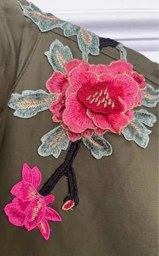 Parka boho verde Zara bordada