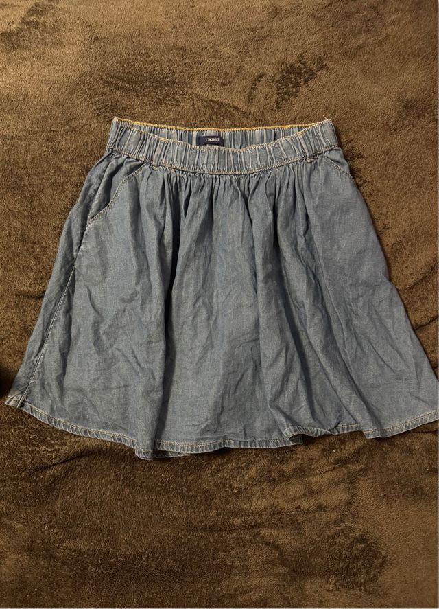 Falda vaquera azul elástica