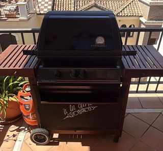 Barbacoa de gas Sterling negra y marrón