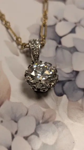 Colgante Moissanita Antigua Plata