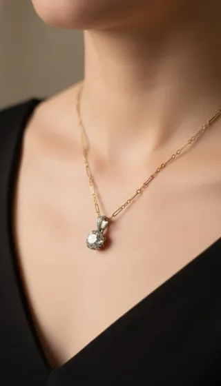 Colgante Moissanita Antigua Plata