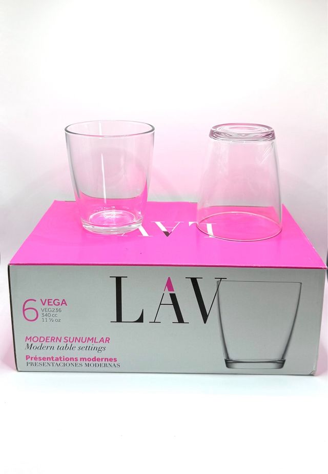 6 Vasos Cristal LAV VEGA 340ml