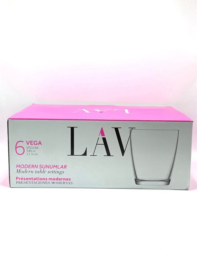 6 Vasos Cristal LAV VEGA 340ml