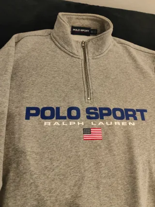 Polo Sport Sudadera 1/4 Zip Gris