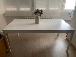 Mesa de comedor extensible blanca 180 cm