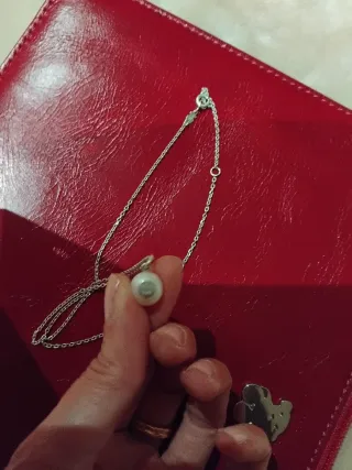 Conjunto Tous Plata Collar y Anillo Oso Perla