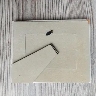 Portafoto ceramica fiori blu e arancio