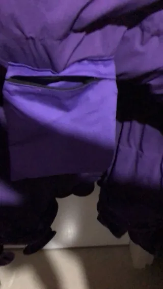 Traje de flamenca morado y blanco hecho a mano.