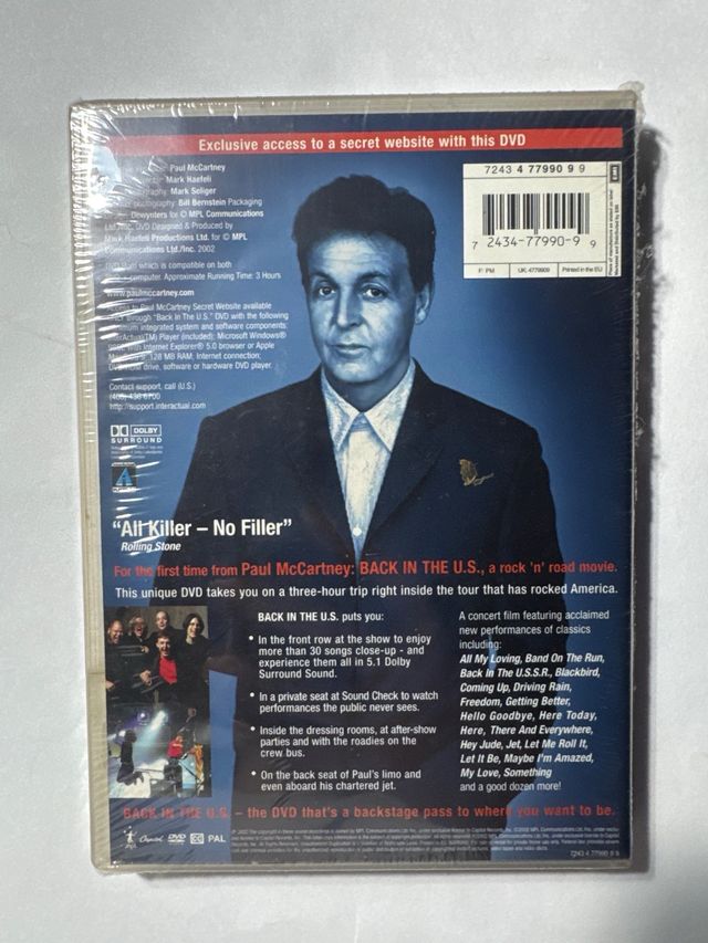 DVD Paul McCartney Back in the U.S.