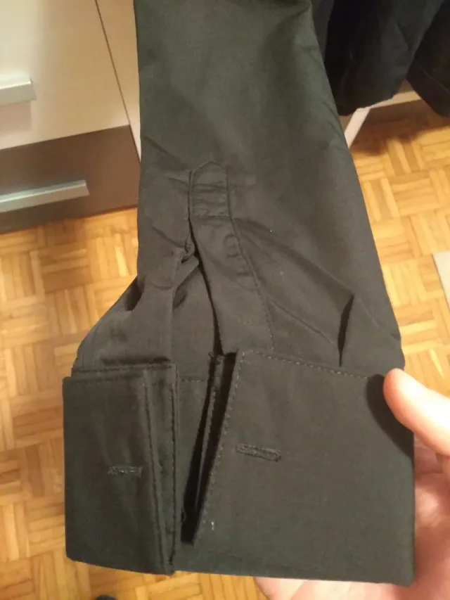 Camisa Negra Clerical cuello romano, gemelos, L