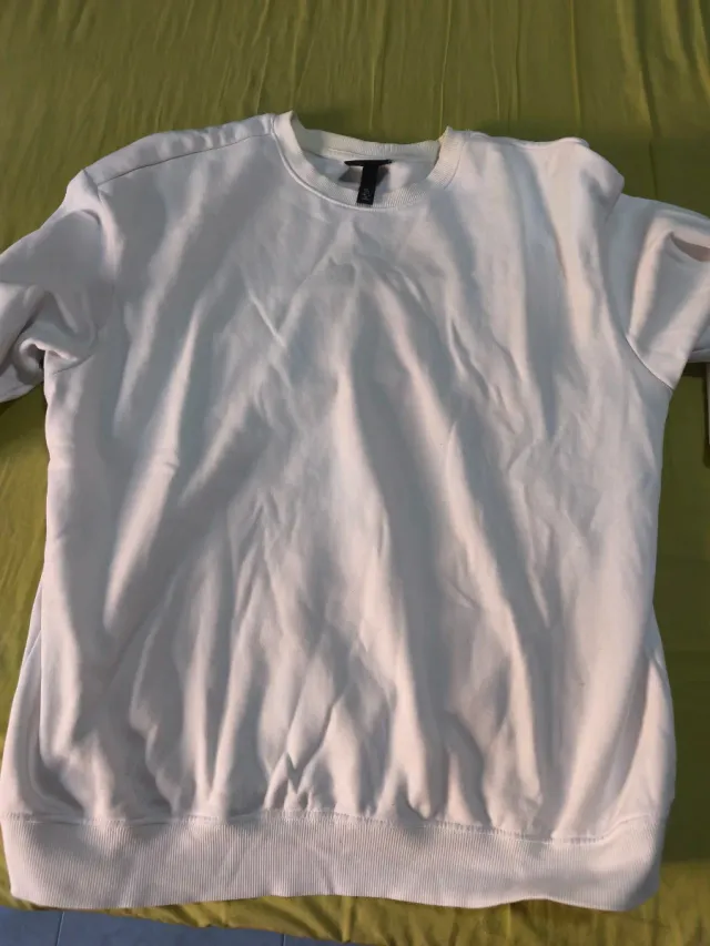 Sudadera H&M Hombre Básica Blanca