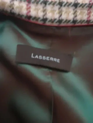 Chaqueta Lasserre cuadros beige, verde y rojo