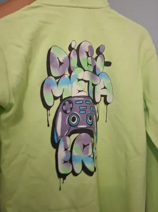 Sudadera verde lima con mando