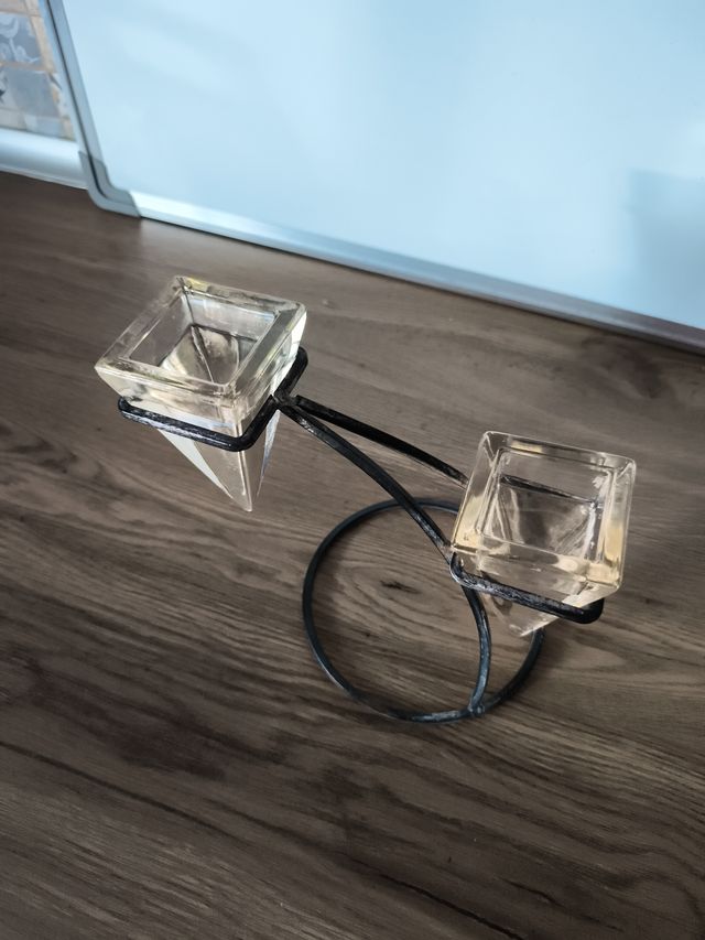 Portavelas moderno-rústico