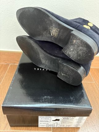 Botines Ante Azul Cortefiel