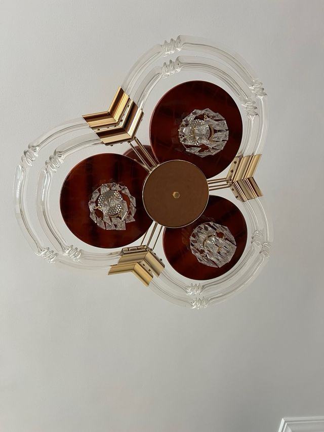 Lámparas Techo Vintage Cristal y Metal