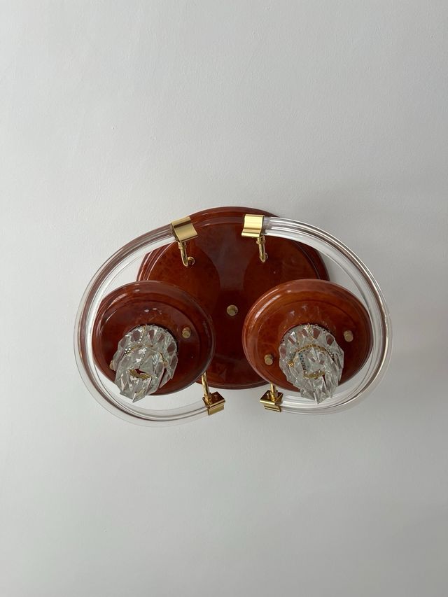 Lámparas Techo Vintage Cristal y Metal