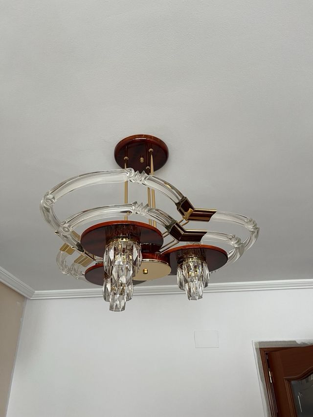 Lámparas Techo Vintage Cristal y Metal