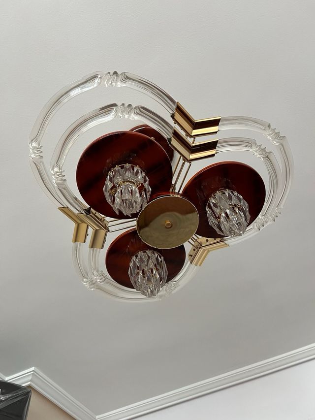 Lámparas Techo Vintage Cristal y Metal