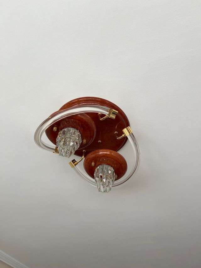 Lámparas Techo Vintage Cristal y Metal