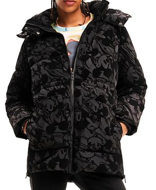 Abrigo Desigual Mujer Negro/Gris