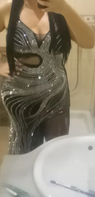 Vestido de fiesta con pedrería