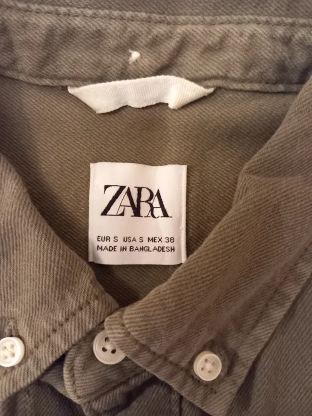 Camisa Zara Hombre Verde Oliva