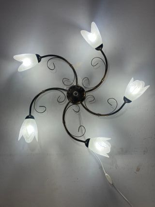 Lampada soffitto 5 luci metallo marrone/oro