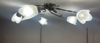 Lampada soffitto 5 luci metallo marrone/oro