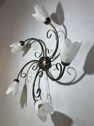 Lampada soffitto 5 luci metallo marrone/oro