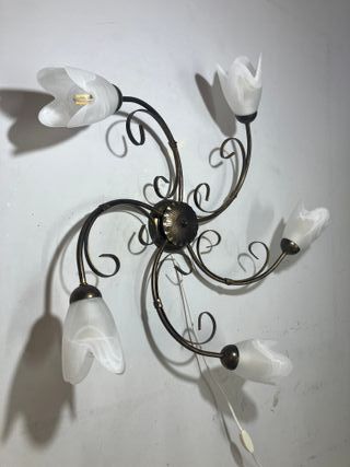 Lampada soffitto 5 luci metallo marrone/oro