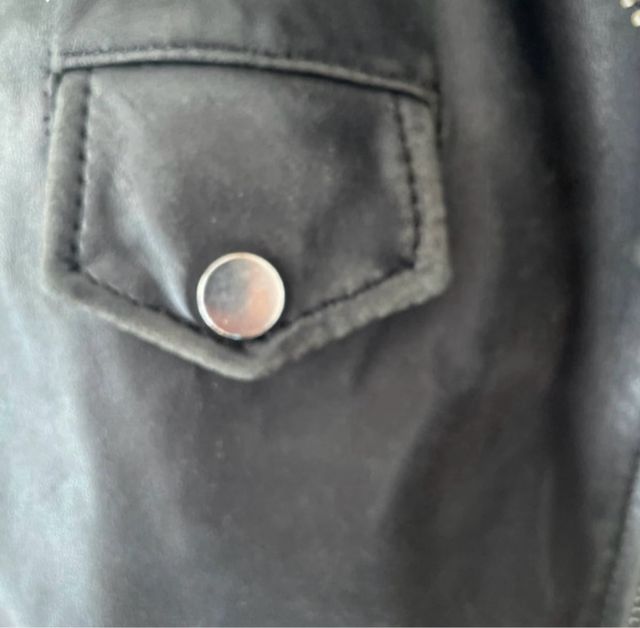 Chaqueta Biker Oversize ZARA Negra Talla M piel ov