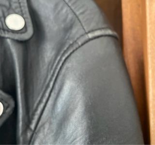 Chaqueta Biker Oversize ZARA Negra Talla M piel ov