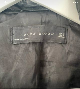 Chaqueta Biker Oversize ZARA Negra Talla M piel ov