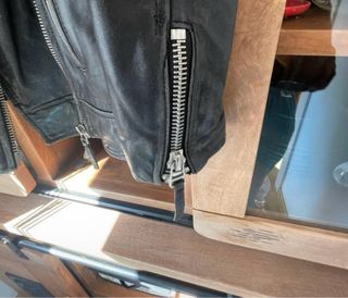 Chaqueta Biker Oversize ZARA Negra Talla M piel ov