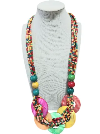Collana donna multicolore con cerchi