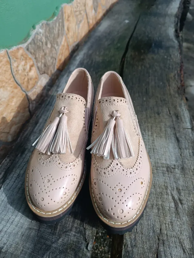 Zapatos planos mujer rosa palo