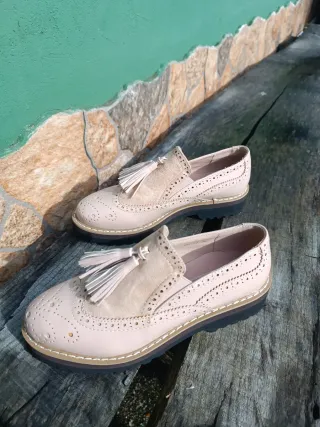 Zapatos planos mujer rosa palo