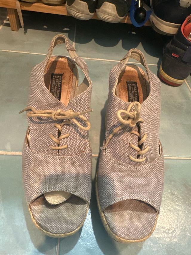 Sandalias Deena & Lily Plataforma Tela Azul