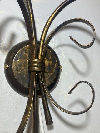 Lampada parete 2 luci metallo marrone/oro