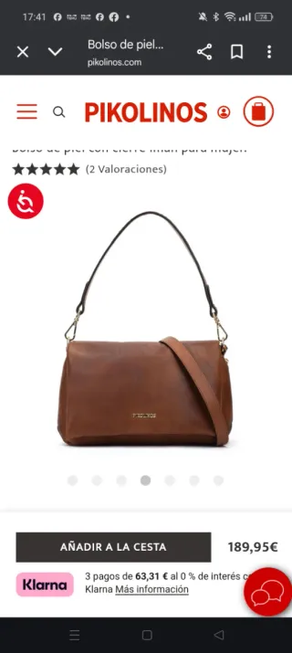 Bolso Piel Marrón Bandolera y hombro Pikolinos