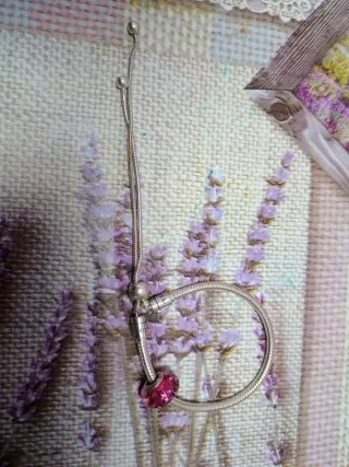 Pulsera Pandora Plata y Charm Rosa