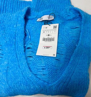 Jersey Zara Azul Desgastado